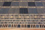 Border Of Blue Flatwoven Scandinavian Modern Swedish Mid-Century Design Contemporary Geometric Kilim Rug 72543 by Nazmiyal Antique Rugs