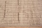 Border Of Plush Cream Wool Pile Stripped Contemporary Modern Hallway Runner Rug 11149 by Nazmiyal Antique Rugs