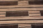 Close Up Of Contemporary Brown Color Allover Geometric Design Modern Flatweave Kilim Area Rug 11702 by Nazmiyal Antique Rugs