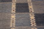 Close Up Of Blue Flatwoven Scandinavian Modern Swedish Mid-Century Design Contemporary Geometric Kilim Rug 72543 by Nazmiyal Antique Rugs