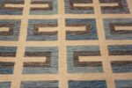 Close Up Of Mid-Century Modern Geometric Scandinavian Swedish Design Flatweave Kilim Contemporary Area Rug 72541 by Nazmiyal Antique Rugs