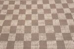 Close Up Of Soft Brown Cream Tribal Checkerboard Design Modern Area Rug 11572 by Nazmiyal Antique Rugs