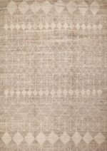 Contemporary Handmade Tribal Geometric Neutral Color Modern Room Size Rug 11643 by Nazmiyal Rugs