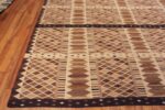 Corner Of Flatwoven Geometric Scandinavian Mid-Century Modern Swedish Design Kilim Rug 72540 by Nazmiyal Antique Rugs