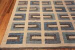 Corner Of Mid-Century Modern Geometric Scandinavian Swedish Design Flatweave Kilim Contemporary Area Rug 72541 by Nazmiyal Antique Rugs
