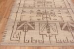 Corner Of Neutral Earthy Brown Cream Tribal Geometric Modern Area Rug 11265 by Nazmiyal Antique Rugs