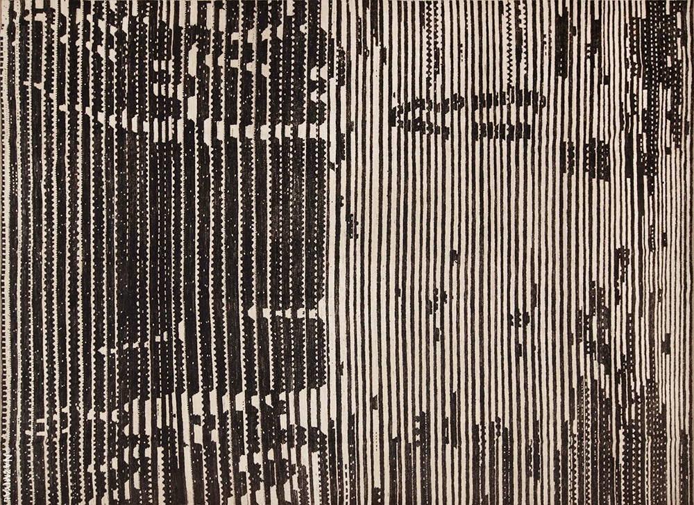 Cream and Charcoal Color Modern Area Rug Cream and Charcoal Color Modern Area Rug #11574 by Nazmiyal Antique Rugs