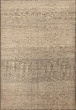 Beautiful Soft Cream Color Modern Tribal Checkerboard Design Wool Pile Area Rug #11276 Nazmiyal Antique Rugs