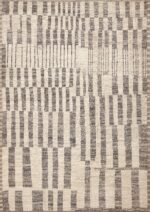 Cream Gray Neutral Tribal Geometric Design Modern Area Rug 11664 by Nazmiyal Antique Rugs