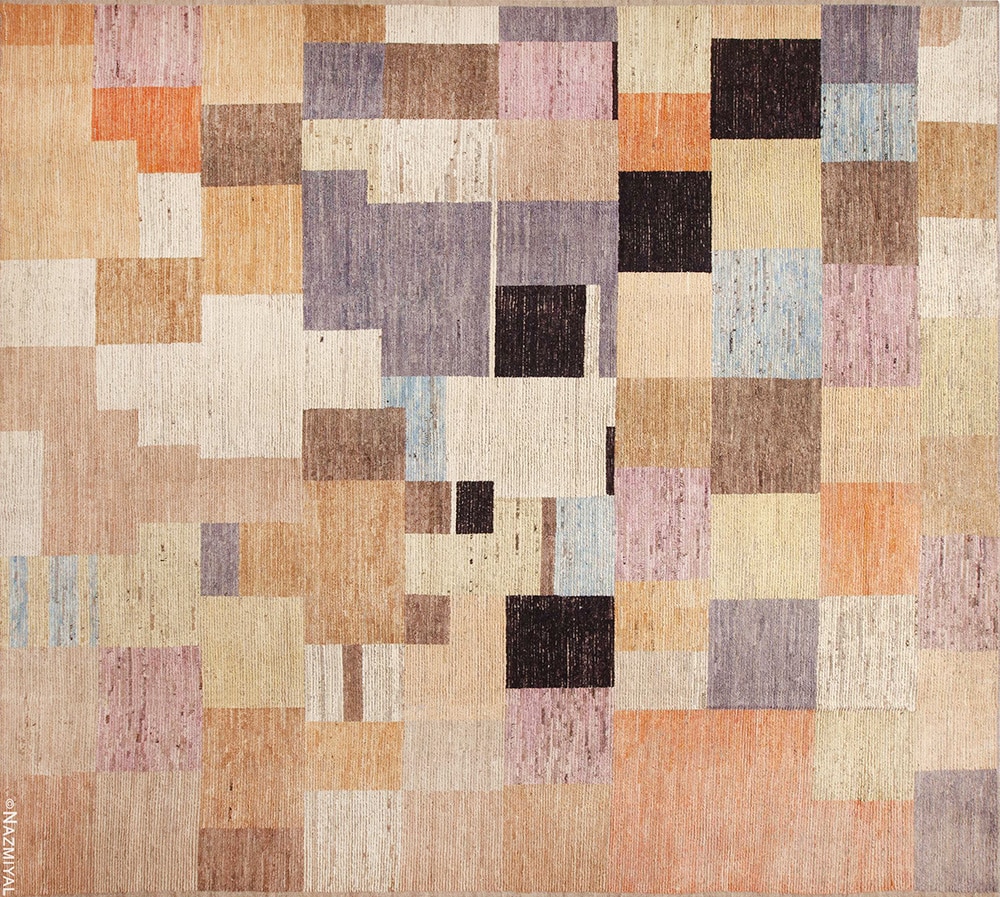 Geometric Color Block Modern Area Rug Geometric Color Block Modern Area Rug #11739 by Nazmiyal Antique Rugs