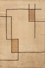 Geometric Antique Minimalist French Art Deco Design Area Rug 72576 at Nazmiyal Antique Rugs