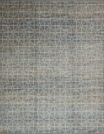 Grey Blue Color Allover Geometric Design Room Size Modern Area Rug 11475 by Nazmiyal Antique Rugs