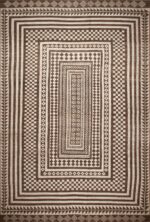 Captivating Ivory and Brown Color Tribal Geometric Design Modern Oversized Area Rug 11851 by Nazmiyal Antique Rugs