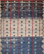 Geometric Large Size Mid Century Modern Swedish Design Contemporary Area Rug 11707 by Nazmiyal Antique Rugs