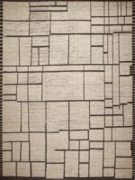 Beautiful Handmade Large Size Cream Color Background Artistic Geometric Design Modern Area Rug 11829 by Nazmiyal Antique Rugs