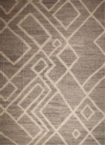 Large Size Grey Color Flatweave Tribal Geometric Modern Kilim Rug #11822