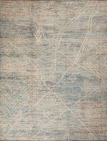 Light Blue Color Abstract Tribal Geometric Design Modern Area Rug 11571 by Nazmiyal Antique Rugs