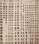 Modern Cream Brown Tribal Geometric Room Size Area Rug 11682 by Nazmiyal Antique Rugs
