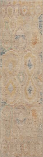 Modern Tribal Warm Cozy Long And Narrow Size Hallway Runner Rug 11019 by Nazmiyal Antique Rugs