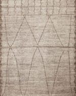 Neutral Cream Brown Color Tribal Design Modern Area Rug 11622 by Nazmiyal Antique Rugs