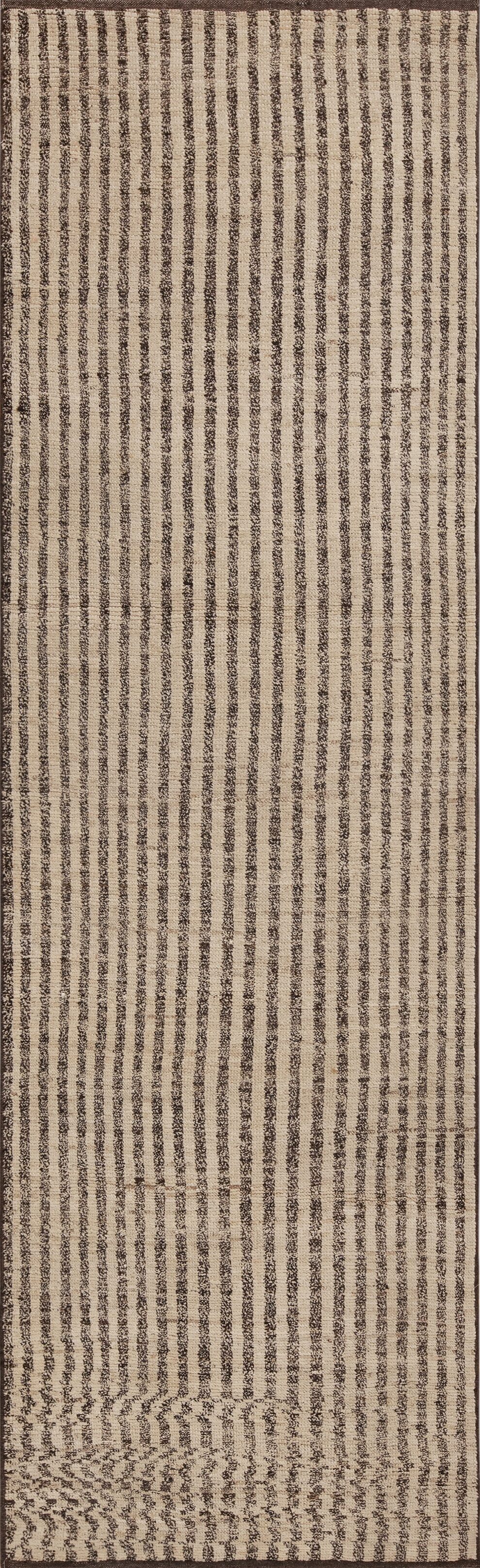 Earthy Brown Rug Beautiful Neutral Stripped Modern Hallway Runner Rug 11085