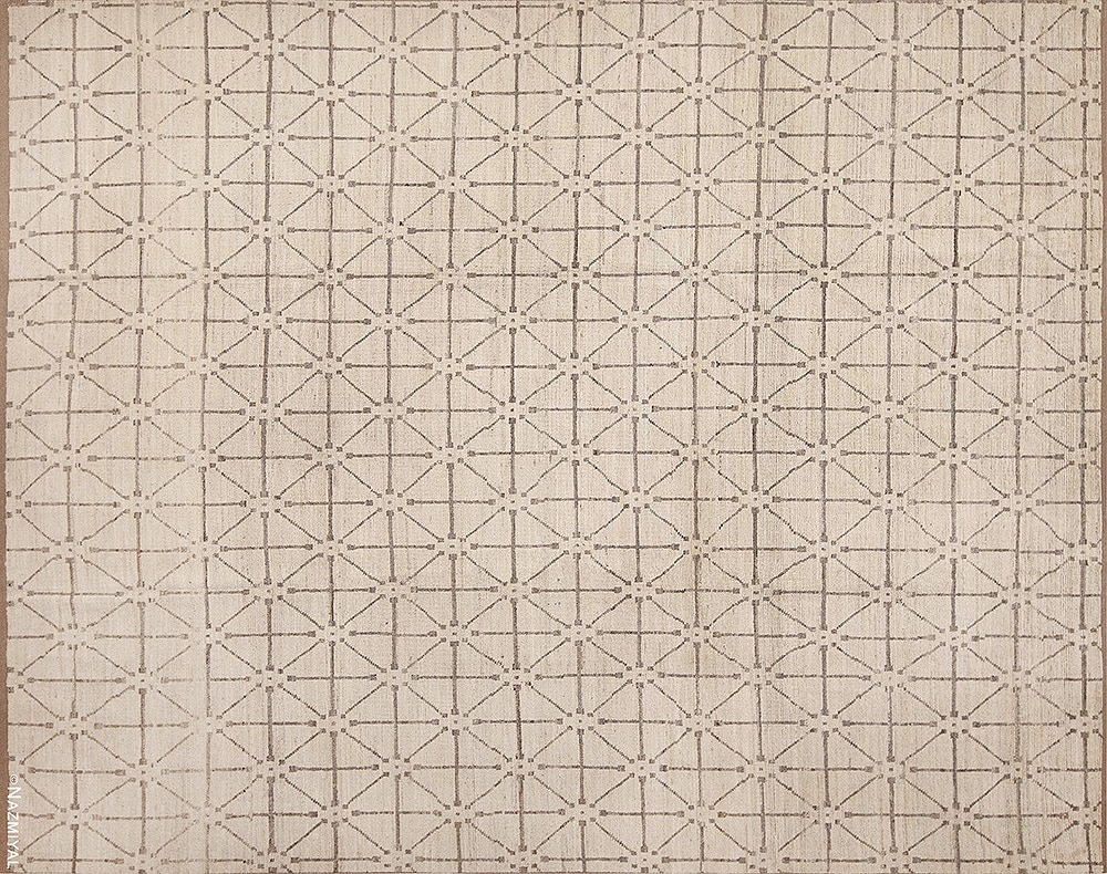 Neutral Geometric Diamond Design Modern Area Rug #11508 Neutral Geometric Diamond Design Modern Area Rug #11508 by Nazmiyal Antique Rugs