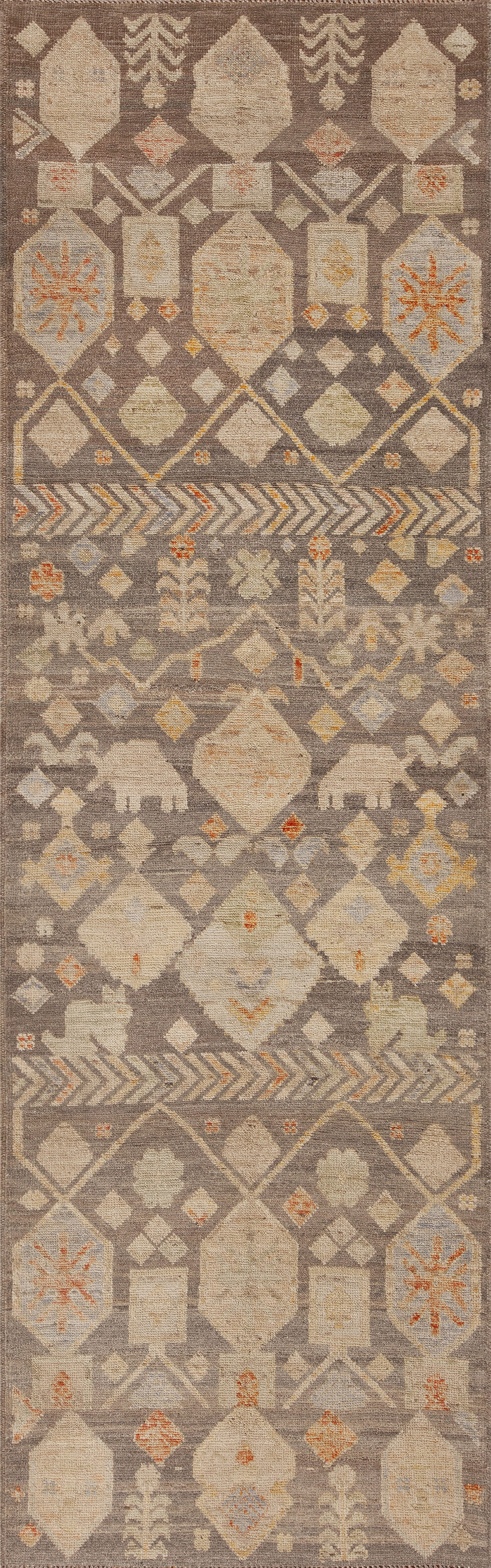 Earthy Fun Runner Rug Tribal Geometric Design Earthy Modern Runner Rug 11023