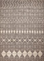 Room Size Neutral Gray and Cream Color Tribal Design Modern Area Rug #11569 by Nazmiyal Antique Rugs