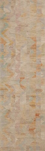 Rustic Tribal Chevron Design Modern Long And Narrow Hallway Runner Rug 11028 by Nazmiyal Antique Rugs
