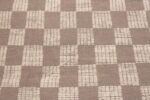 Texture Of Soft Brown Cream Tribal Checkerboard Design Modern Area Rug 11572 by Nazmiyal Antique Rugs