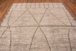 Top Of Neutral Cream Brown Color Tribal Design Modern Area Rug 11622 by Nazmiyal Antique Rugs