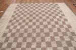 Top Of Soft Brown Cream Tribal Checkerboard Design Modern Area Rug 11572 by Nazmiyal Antique Rugs