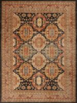 Beautiful rustic tribal geometric Persian Heriz design modern room size area rug 11526 by Nazmiyal Antique Rugs