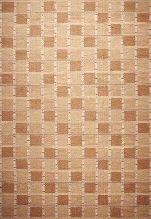 Warm Cozy Earthy Neutral Modern Large Size Flatweave Mid Century Swedish Design Kilim Rug 72646 by Nazmiyal Antique Rugs