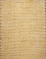 Soft Plush Wool Pile Warm Cozy Yellow Gold Color Abstract Tribal Geometric Design Modern Room Size Rug 11595 by Nazmiyal Antique Rugs