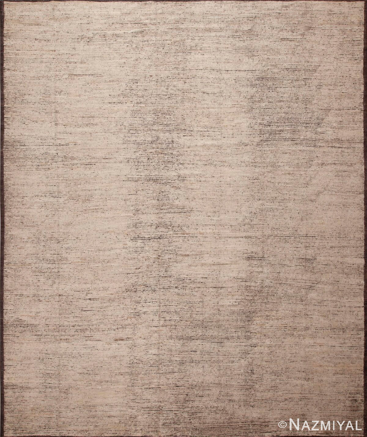 Beautifully Versatile Abstract Solid Cream Color Modern Wool Pile Room Size Area Rug 11696 by Nazmiyal Rugs