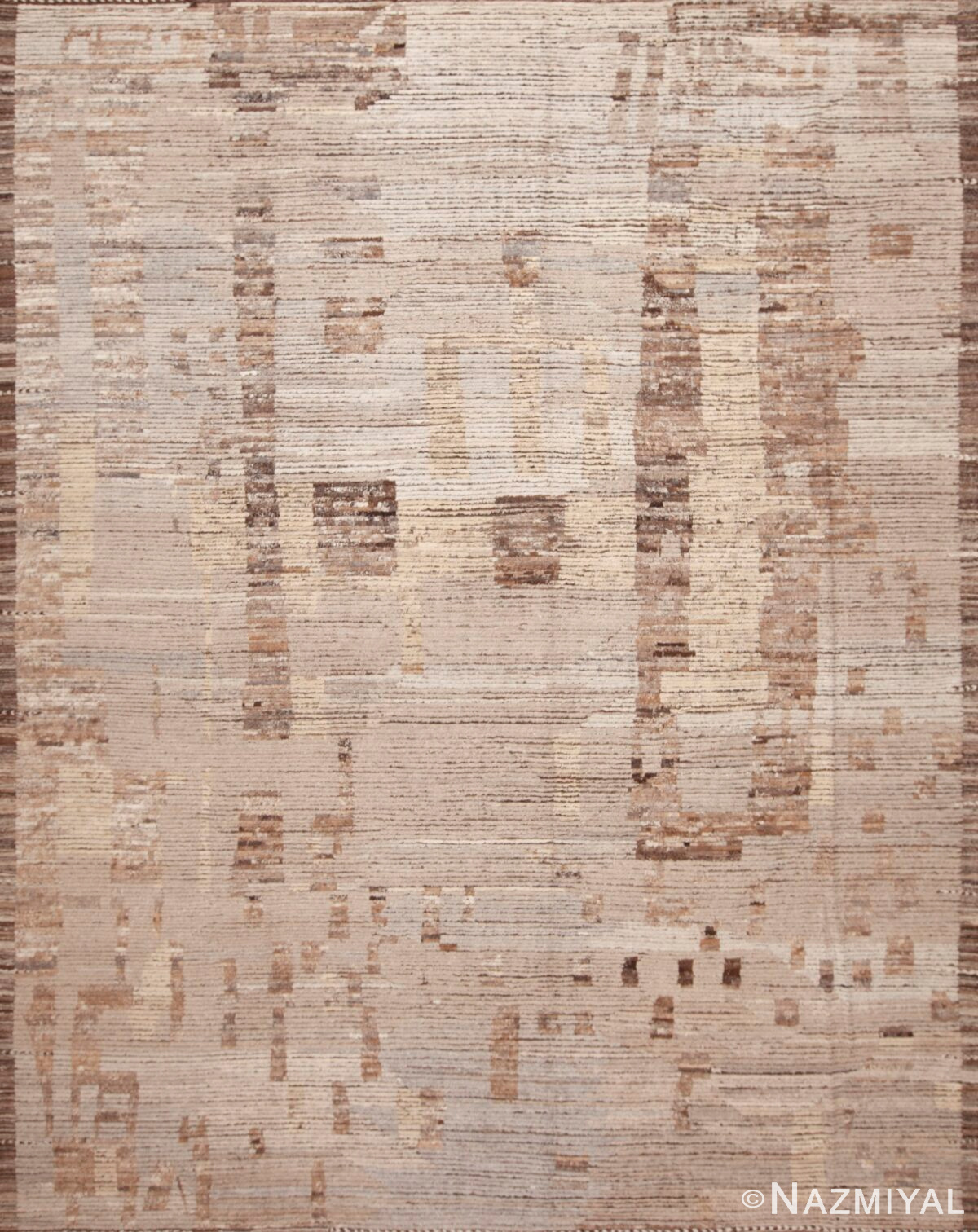 Abstract Tribal Geometric Design Modern Earthy Neutral Color Area Rug 11674 by Nazmiyal Antique Rugs