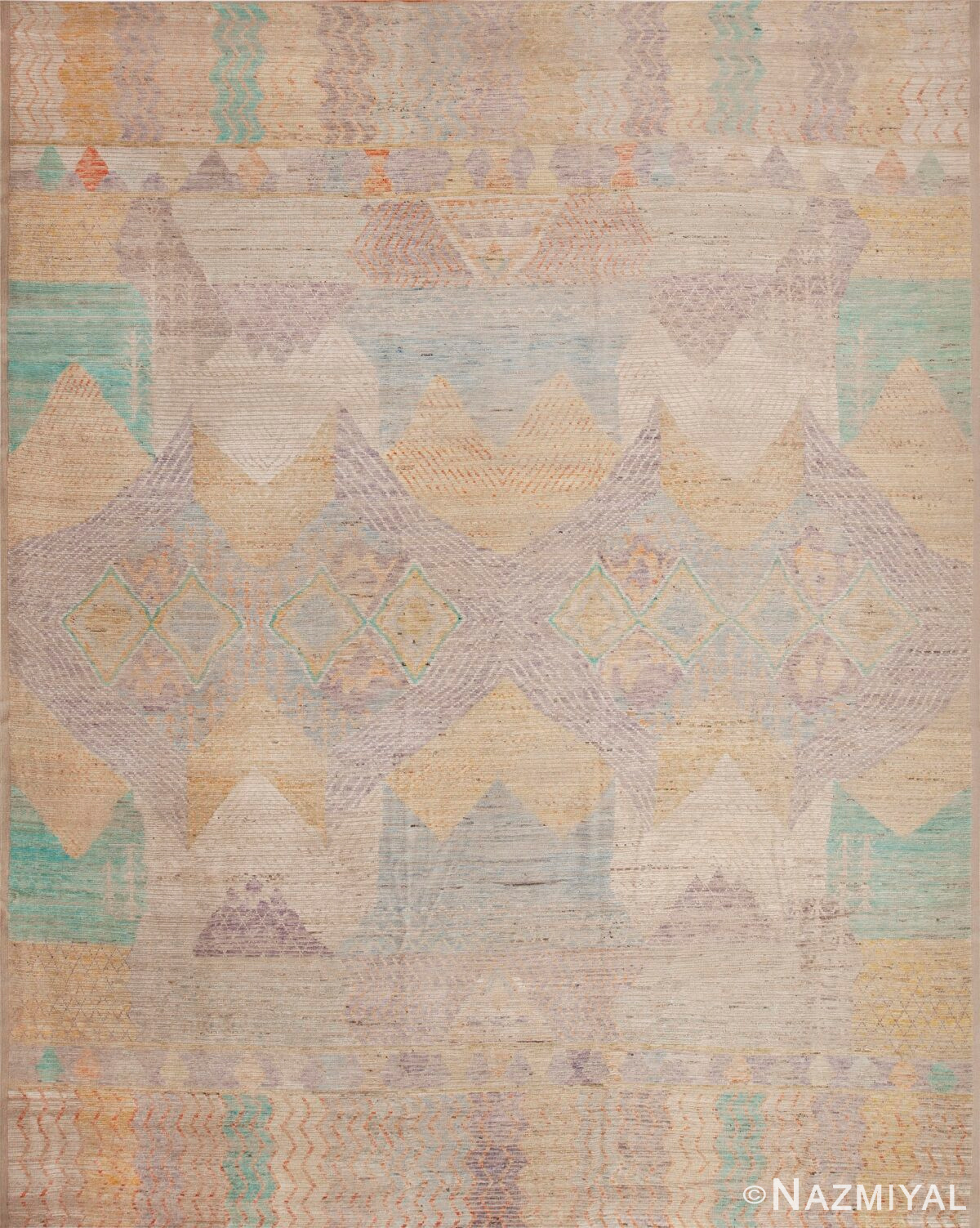 Handmade Wool Pile Casual Tribal Design Modern Area Rug 11873 by Nazmiyal Antique Rugs