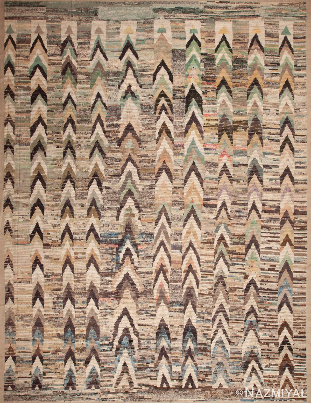 Large Size Geometric Chevron Design Modern Area Rug 11868 by Nazmiyal Antique Rugs