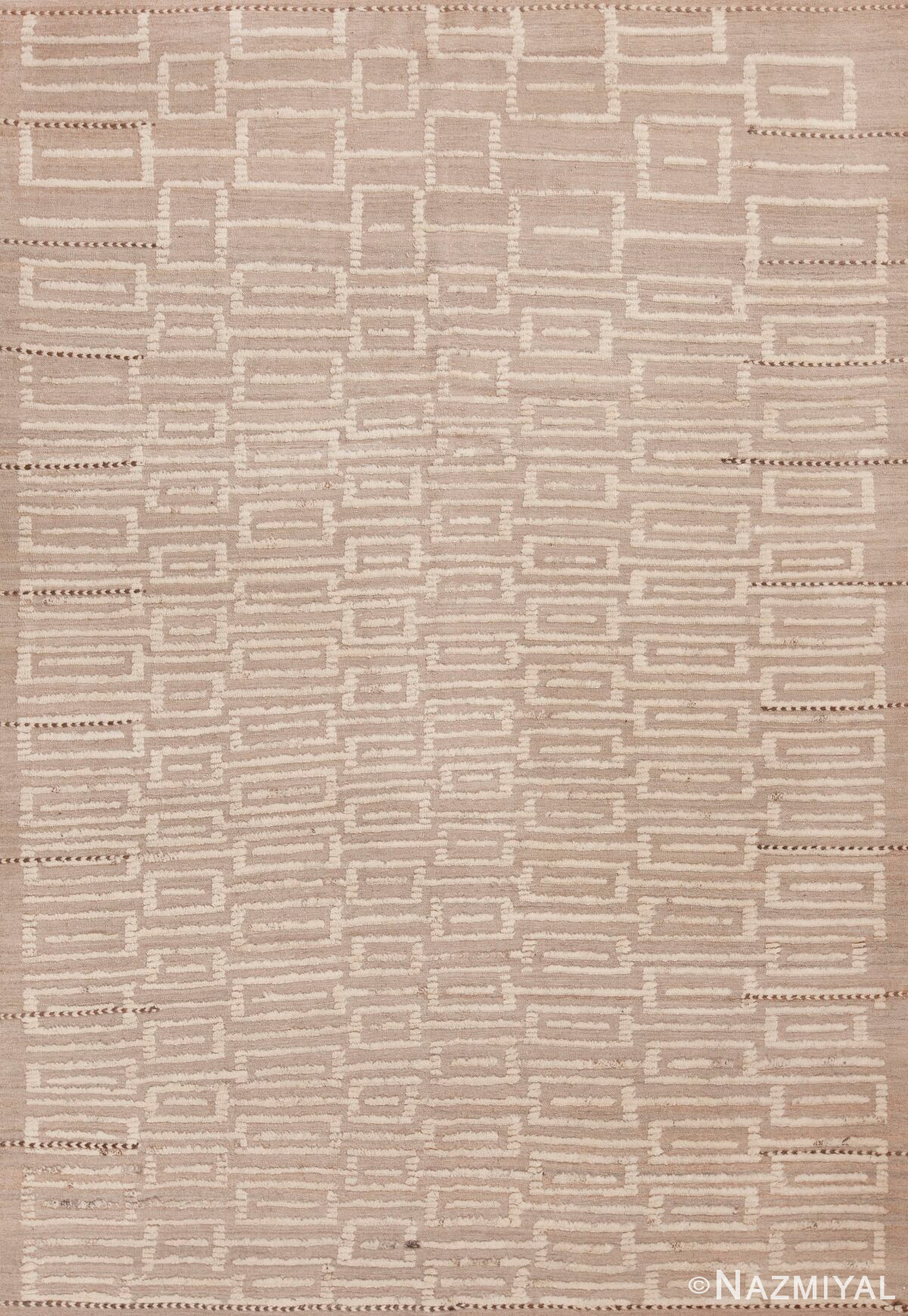 Modern Geometric High Low Wool Pile Contemporary Handmade Area Rug 11272 by Nazmiyal Antique Rugs