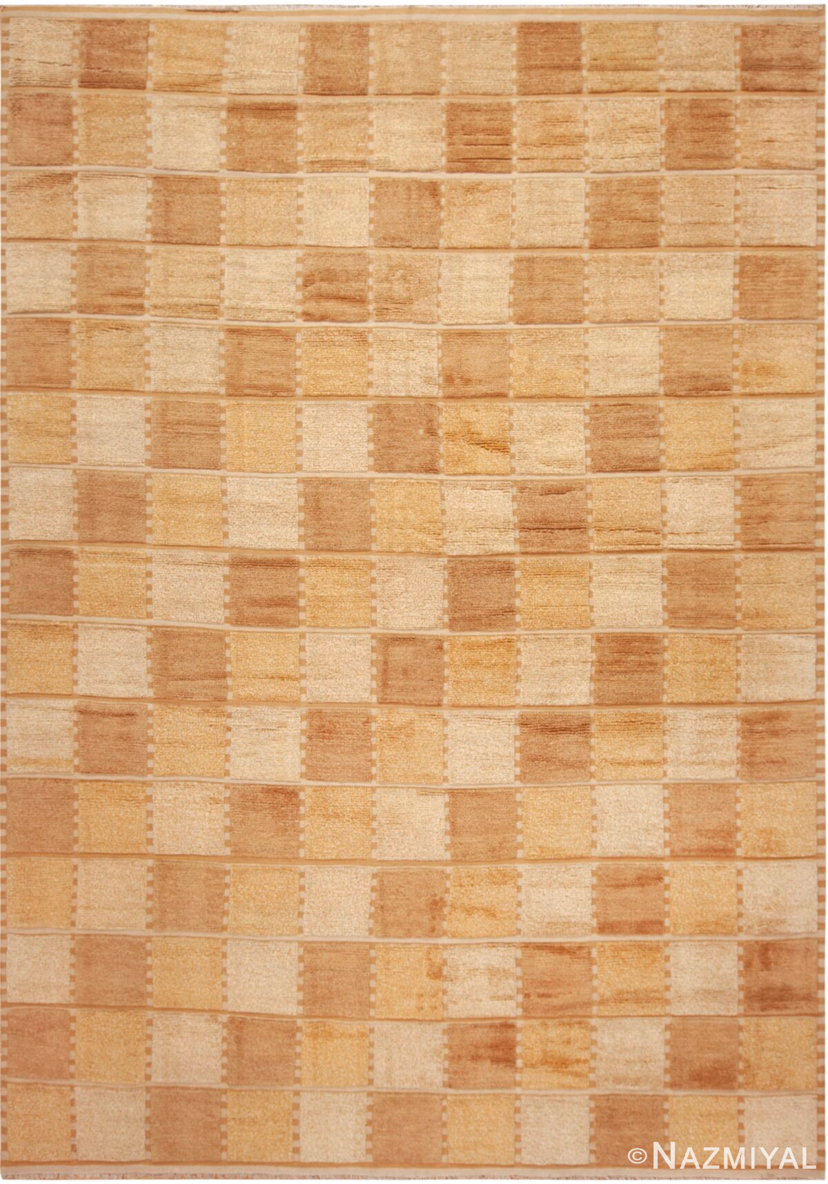 Modern High And Low Pile Contemporary Swedish Design Warm Tones Rug 72665 by Nazmiyal Antique Rugs