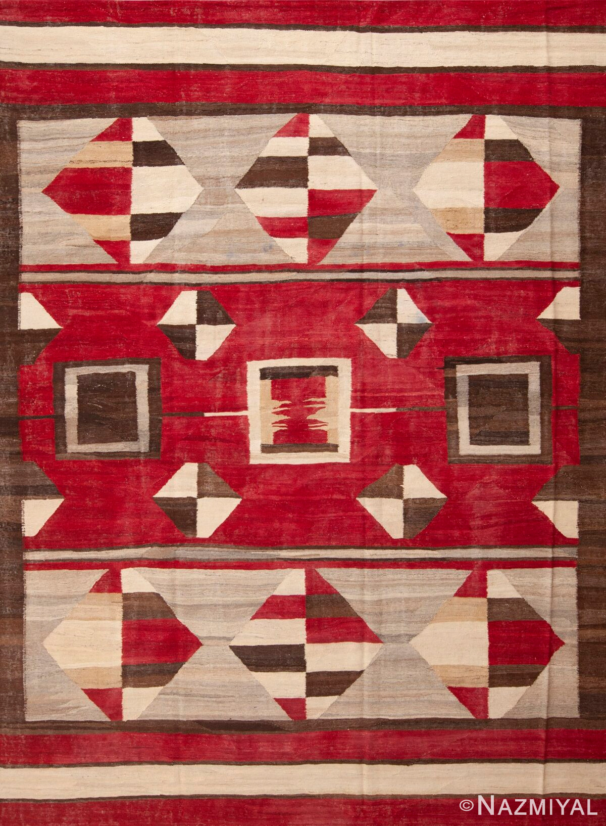 Beautifully Casual Modern Tribal Geometric Southwestern Design Flatweave Kilim Rug 11430 by Nazmiyal Antique Rugs