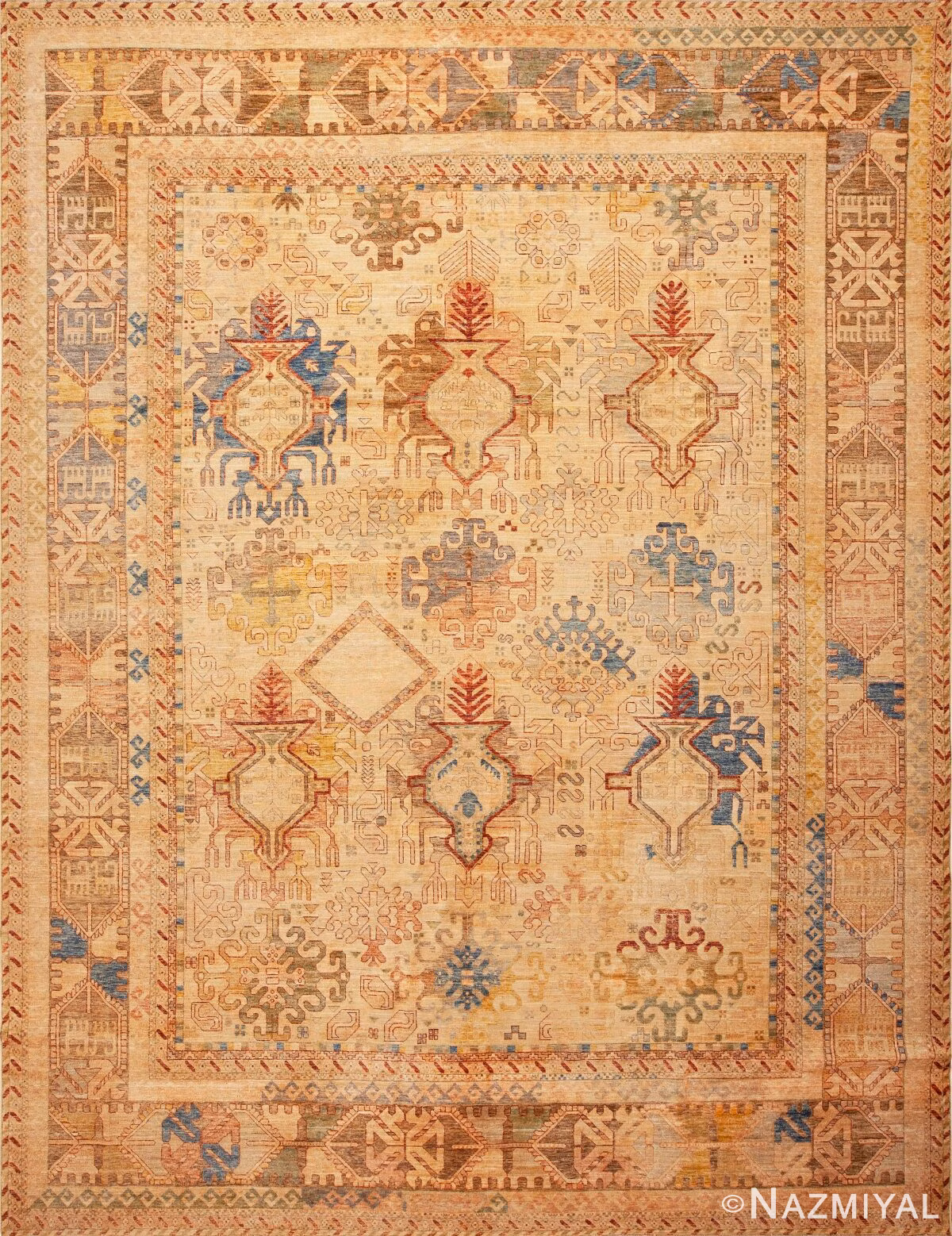 Rustic Large Scale Tribal Geometric Design Modern Area Rug 11719 by Nazmiyal Antique Rugs