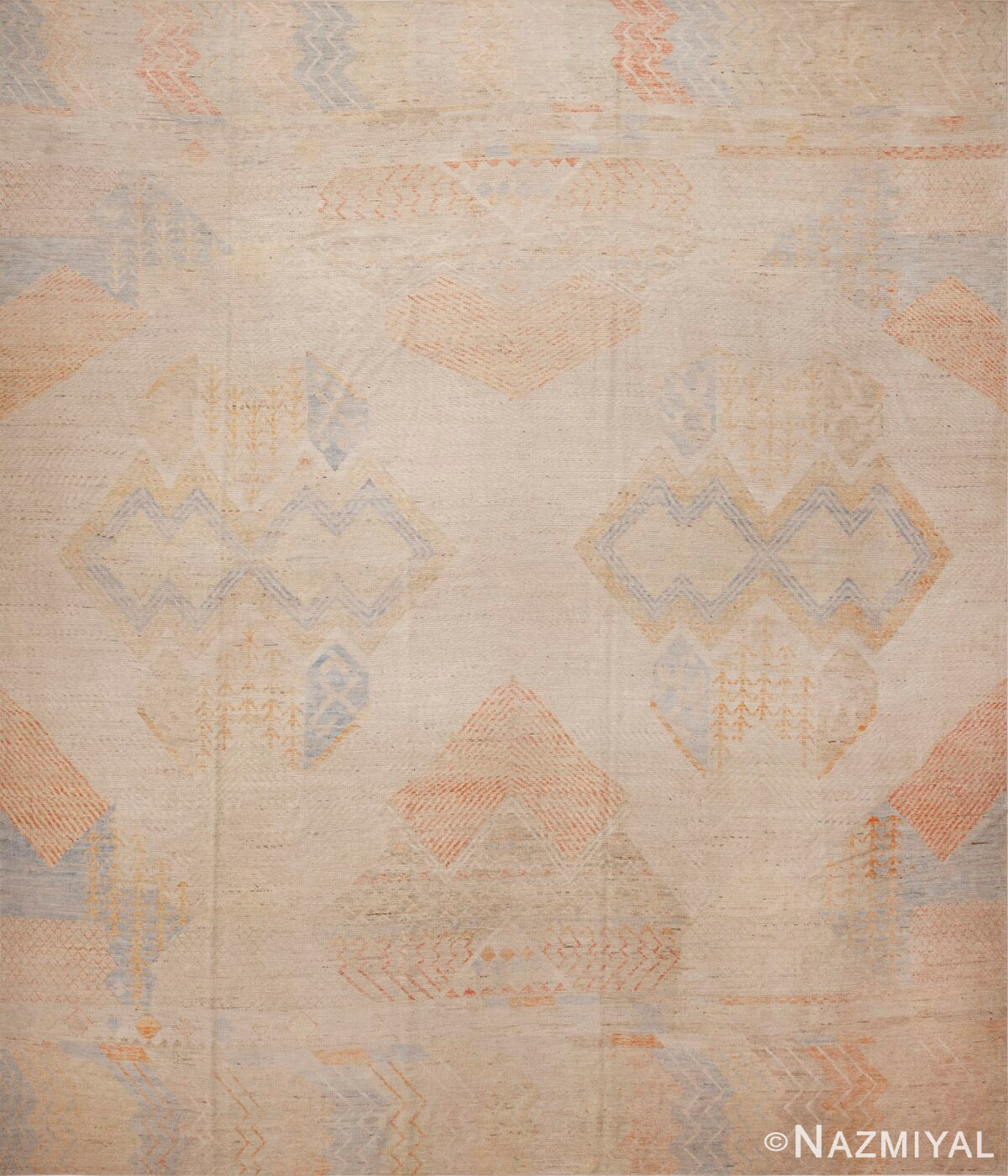 Rustic Warm Tone Tribal Geometric Design Modern Contemporary Area Rug 11874 by Nazmiyal Antique Rugs