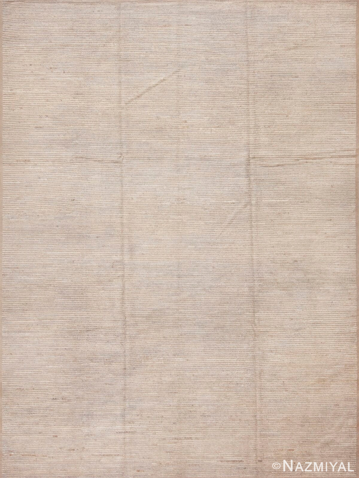 Solid Abstract Light Cream Color Modern Contemporary Area Rug 11441 by Nazmiyal Antique Rugs