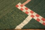 Weave Of Geometric Moss Green Modern Swedish Scandinavian Flatwoven MCM Design Kilim Area Rug 72545 by Nazmiyal Antique Rugs
