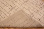Weave Of Plush Cream Wool Pile Stripped Contemporary Modern Hallway Runner Rug 11149 by Nazmiyal Antique Rugs