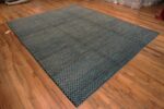 Whole View Of Blue Grey Allover Brown Checkerboard Design Modern Handmade Wool Pile Area Rug 11481 by Nazmiyal Antique Rugs