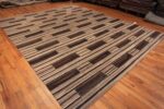 Whole View Of Contemporary Brown Color Allover Geometric Design Modern Flatweave Kilim Area Rug 11702 by Nazmiyal Antique Rugs