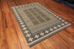 Whole View Of Mid-Century Modern Geometric Swedish Scandinavian Design Contemporary Flatweave Kilim Rug 72544 by Nazmiyal Antique Rugs